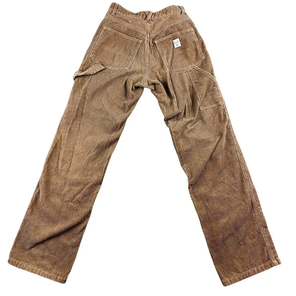 Vintage Gasoline Industrial Pants Women 14 Brown Corduroy Carpenter Hong Kong 90